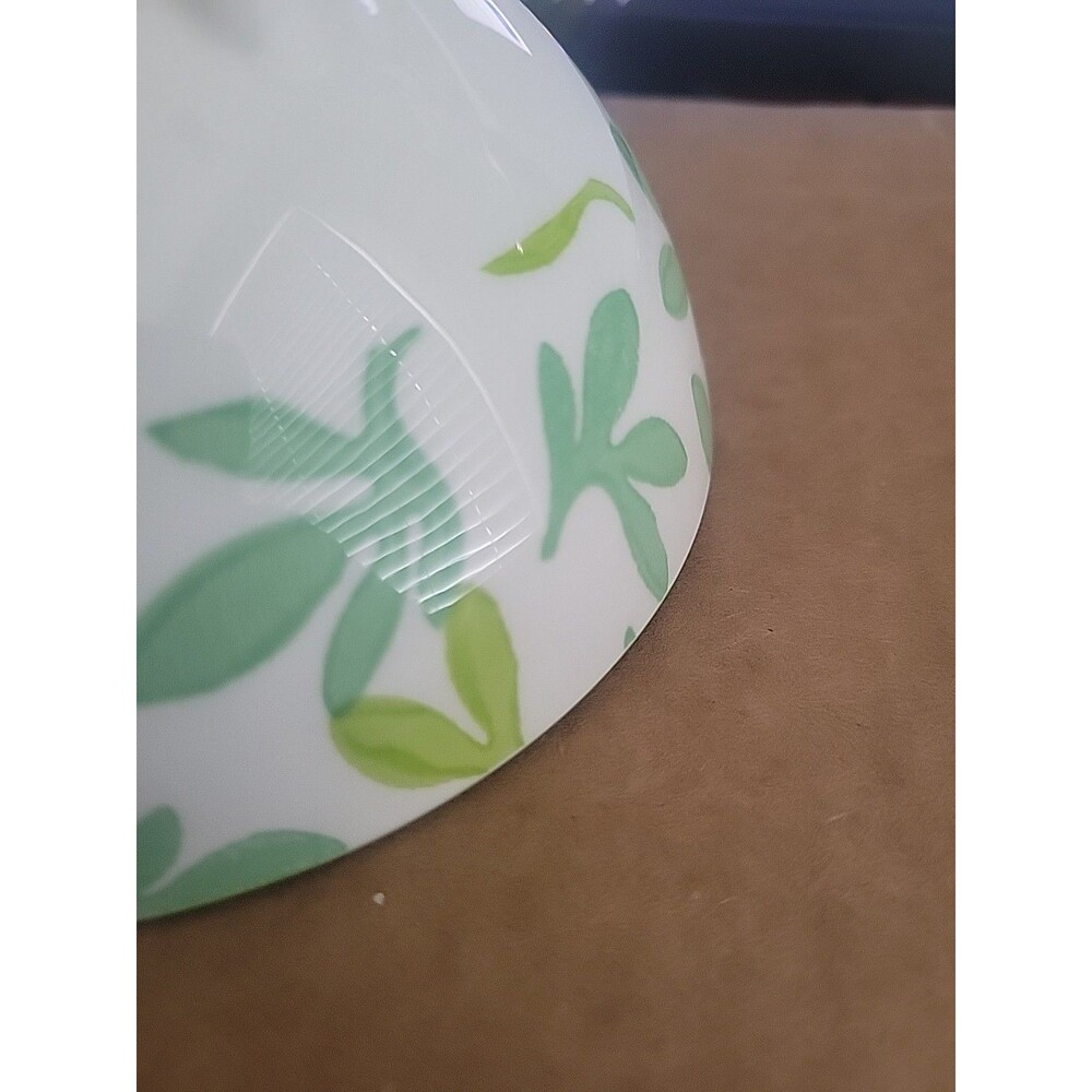 Ooh La La by BIA Stoneware Bowl 6 inches Fruit slice Leaf Blue In And Out  Print - Picture 8 of 10